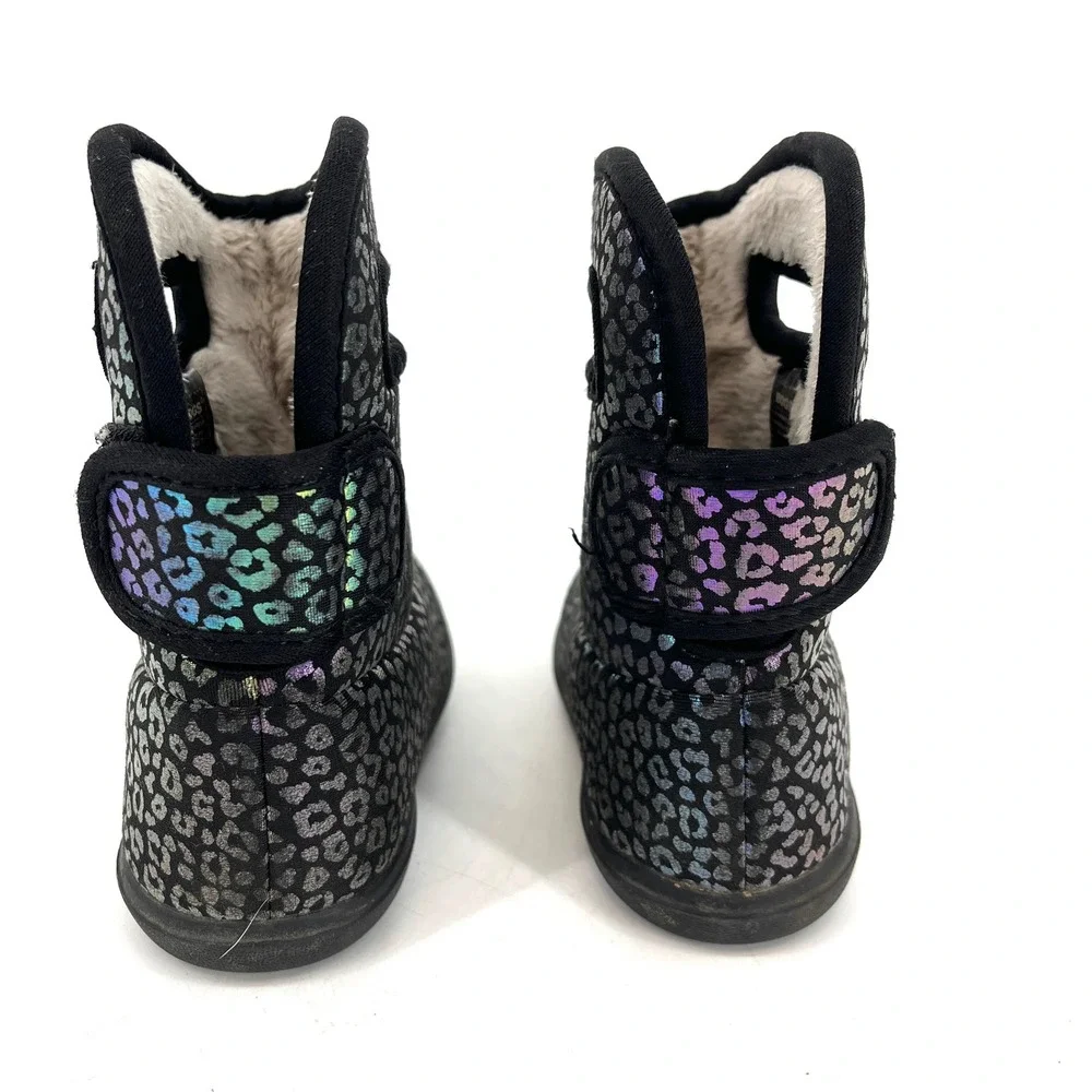 Bogs Kids Boots‎ Rainbow Leopard Print Insulated Pull On Winter Toddler Size 7